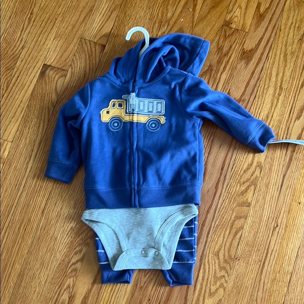 Blue Hoodie with School Bus Design
